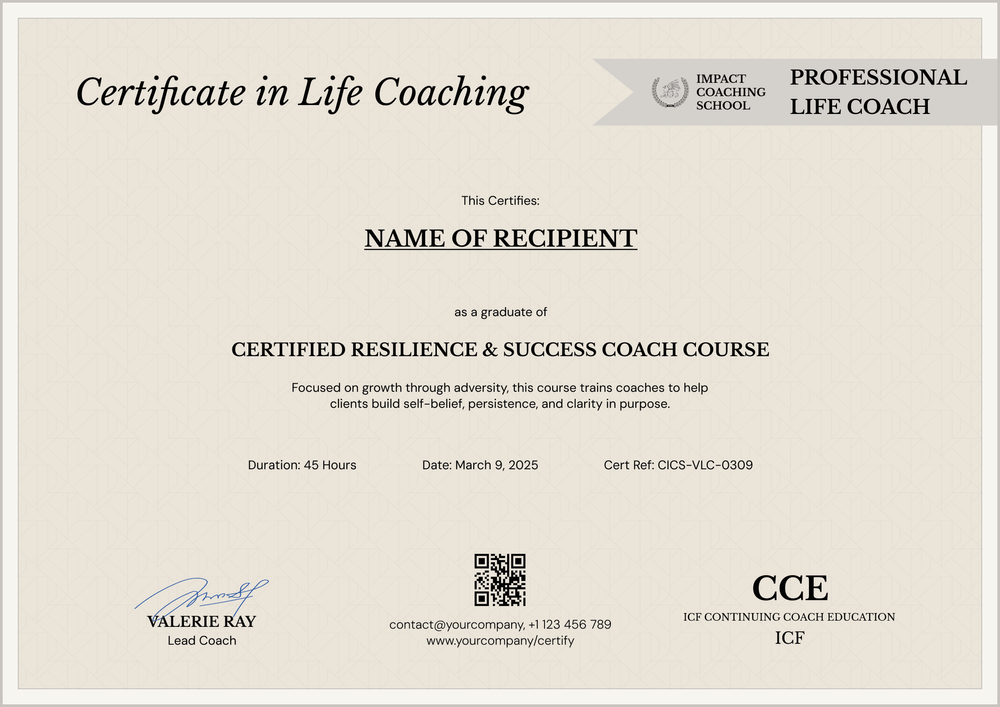 Free Life Coaching Certificate Template - Landscape Free Life Coaching Certificate Template - Landscape
