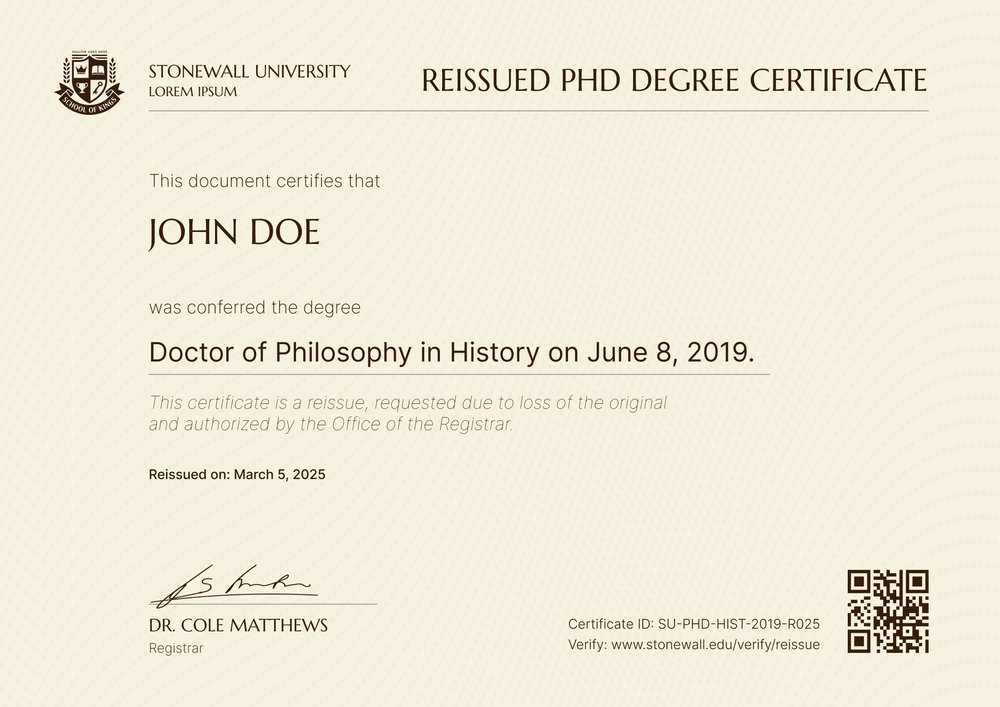 Timeless PhD Certificate Template – Landscape Timeless PhD Certificate Template – Landscape
