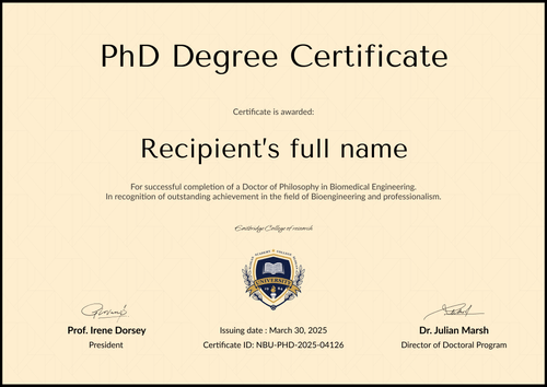 Classic PhD Certificate Template – Landscape Classic PhD Certificate Template – Landscape