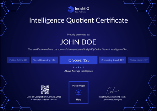 Edit IQ Test Certificate Template with Certifier – Landscape Edit IQ Test Certificate Template with Certifier – Landscape