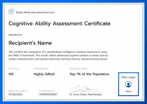 Image 7 for Iq Certificate Template