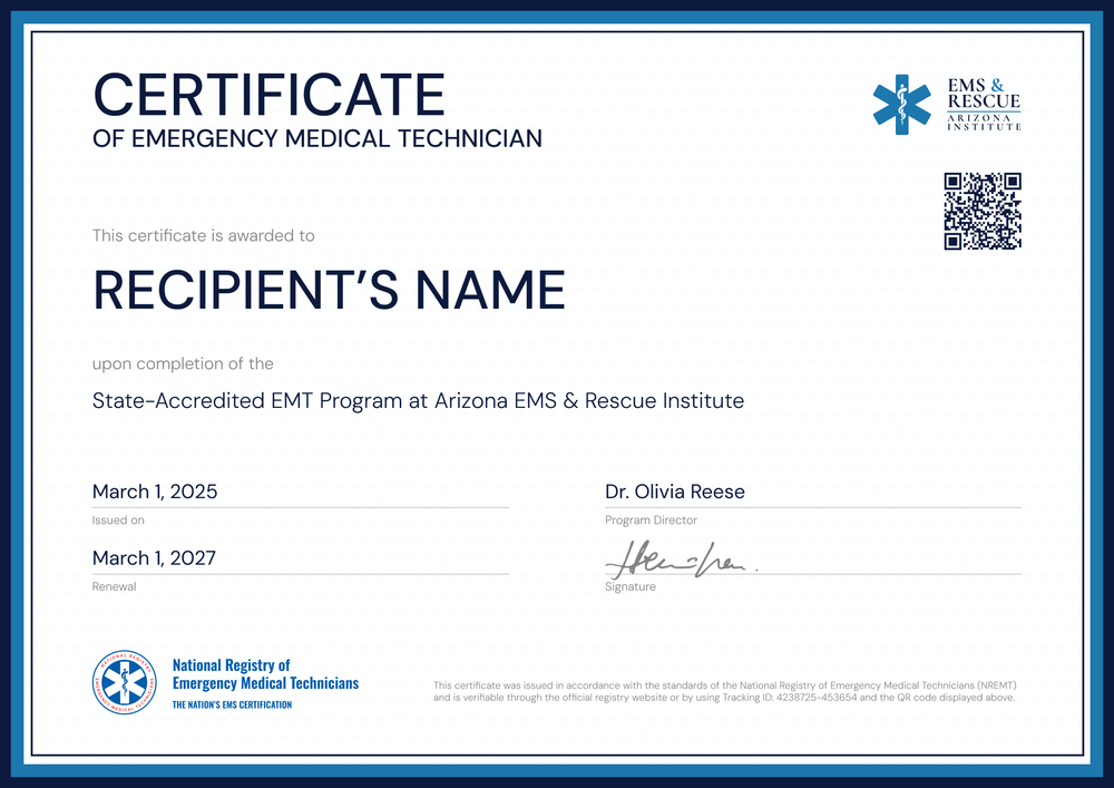Timeless EMT Certificate Template Free – Landscape Timeless EMT Certificate Template Free – Landscape