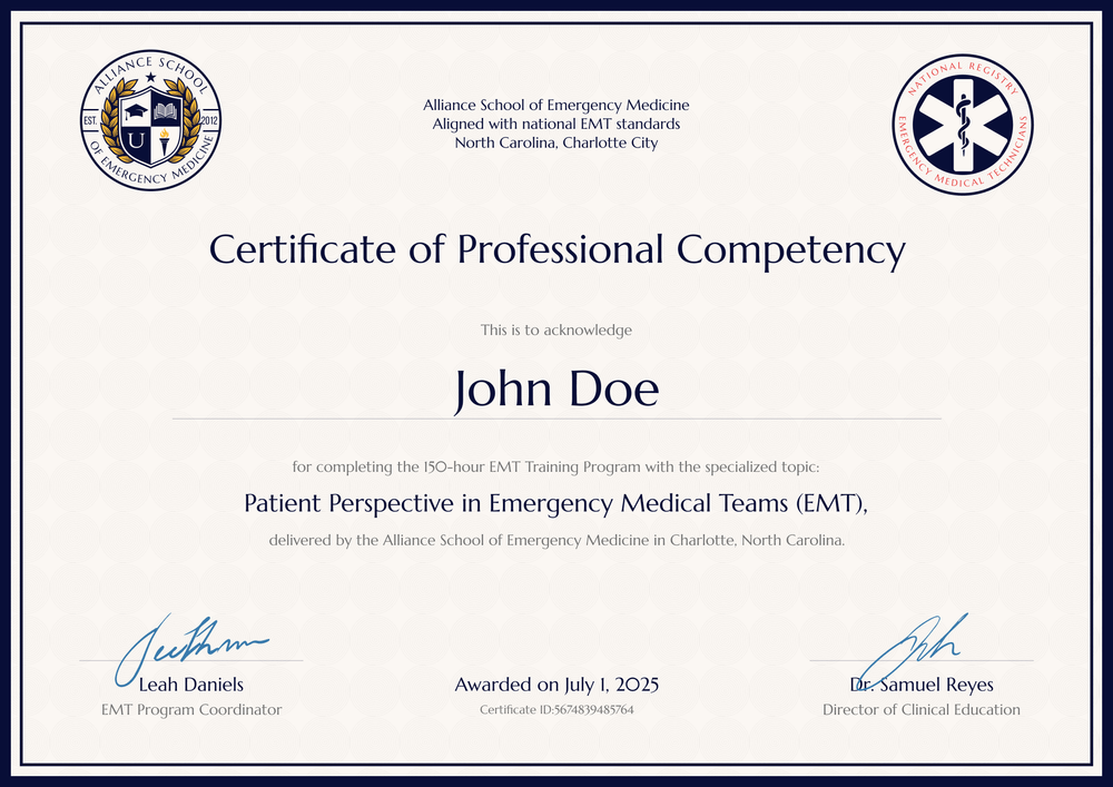 Download Official EMT Certificate Template – Landscape Download Official EMT Certificate Template – Landscape