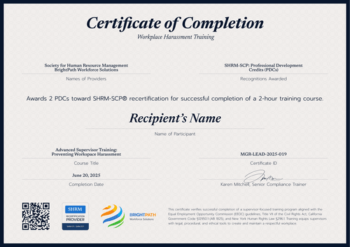 Neutral Sexual Harassment Training Certificate Template – Landscape Neutral Sexual Harassment Training Certificate Template – Landscape