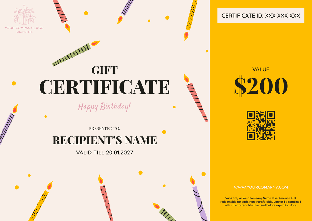 Free Modern Birthday Gift Certificate Template – Landscape Free Modern Birthday Gift Certificate Template – Landscape