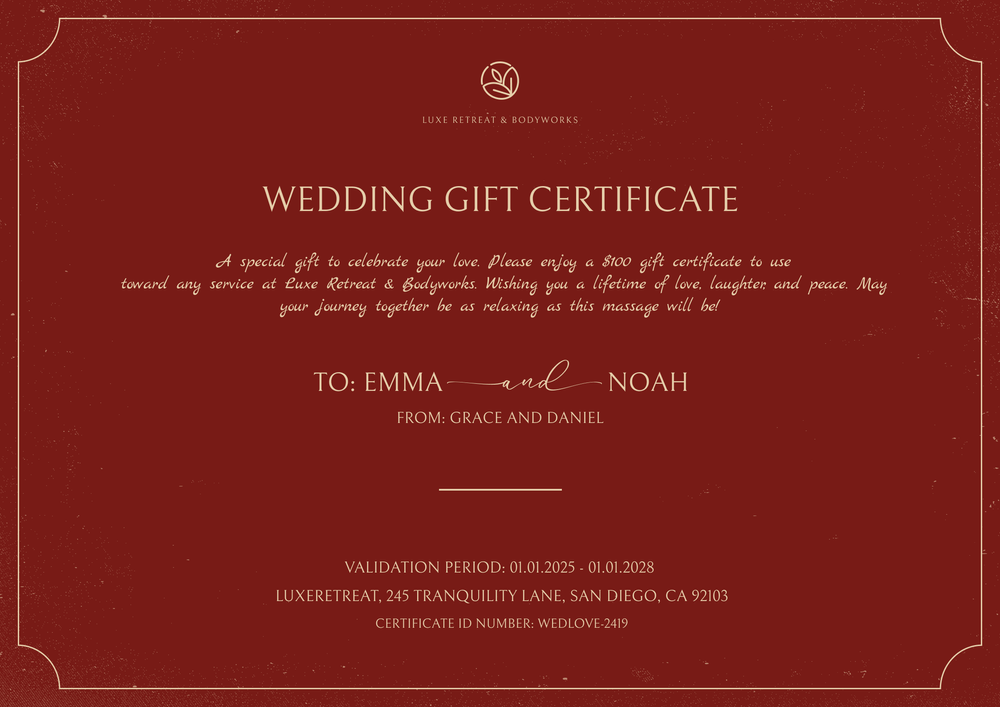 Free Romantic Wedding Gift Certificate Template - Landscape Free Romantic Wedding Gift Certificate Template - Landscape