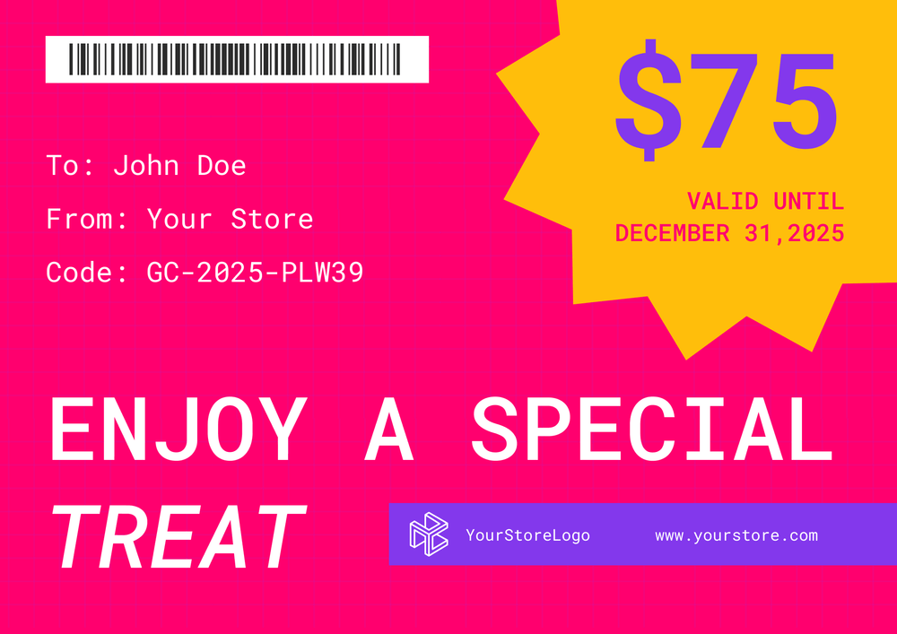 Energetic Modern Gift Certificate Template – Landscape Energetic Modern Gift Certificate Template – Landscape