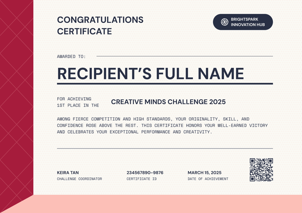 Congratulations Certificate Template – Landscape Congratulations Certificate Template – Landscape