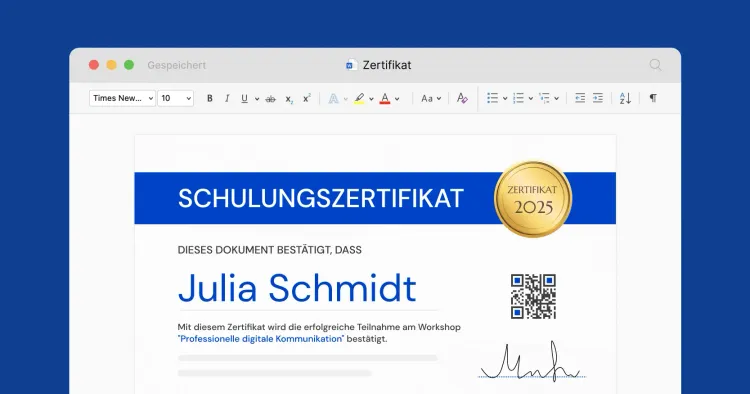 Wie erstellt man ein Zertifikat in Word? (Update 2025) cover image Wie erstellt man ein Zertifikat in Word? (Update 2025) cover image