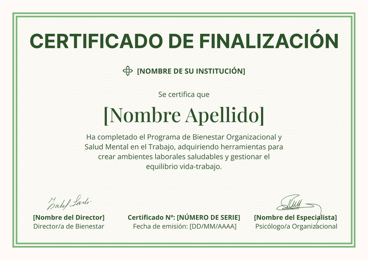 Plantilla certificado de finalización simple y editable Plantilla certificado de finalización simple y editable