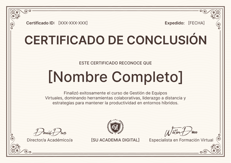 Plantilla certificado de finalización elegante y formal Plantilla certificado de finalización elegante y formal