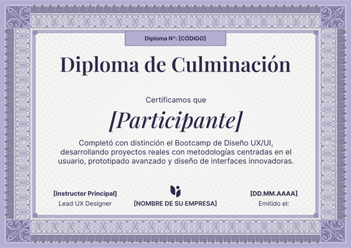 Plantilla certificado de finalización – Horizontal Plantilla certificado de finalización – Horizontal
