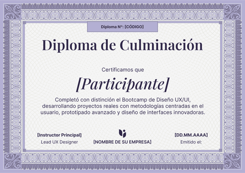 Plantilla certificado de finalización – Horizontal Plantilla certificado de finalización – Horizontal