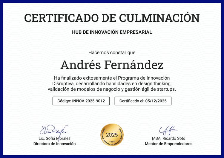 Plantilla certificado de finalización atemporal y profesional Plantilla certificado de finalización atemporal y profesional
