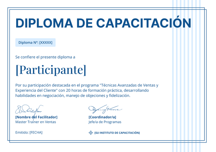 Modelo de certificado de capacitación simple y minimalista Modelo de certificado de capacitación simple y minimalista