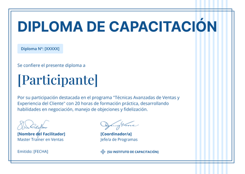 Modelo de certificado de capacitación minimalista – Horizontal Modelo de certificado de capacitación minimalista – Horizontal