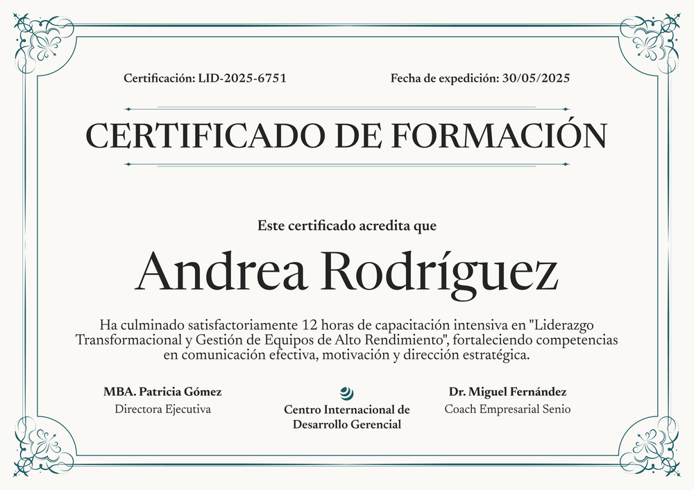 Modelo de certificado de capacitación elegante – Horizontal Modelo de certificado de capacitación elegante – Horizontal