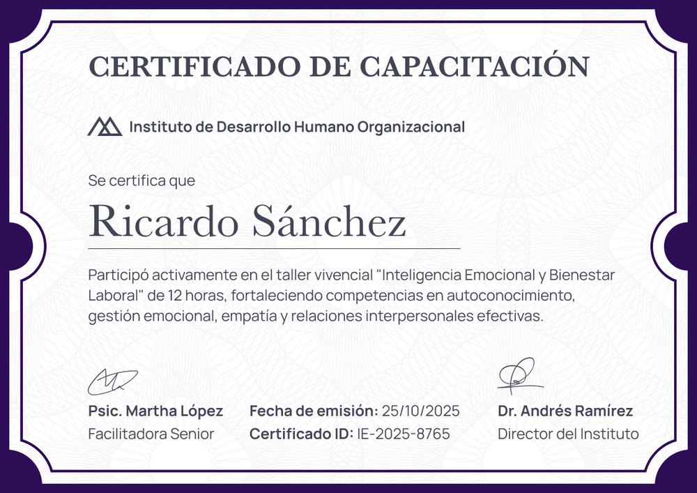 Diseña modelo de certificado de capacitación profesional y pulcro - Horizontal Diseña modelo de certificado de capacitación profesional y pulcro - Horizontal
