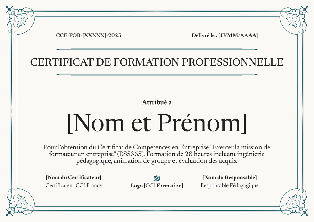 Modèle de certificat de formation simple et élégant – Paysage Modèle de certificat de formation simple et élégant – Paysage
