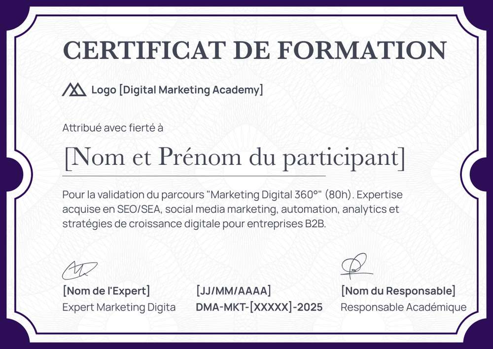 Créez un modèle de certificat de formation professionnel et clair - Paysage Créez un modèle de certificat de formation professionnel et clair - Paysage