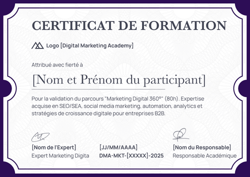 Créez un modèle de certificat de formation professionnel et clair - Paysage Créez un modèle de certificat de formation professionnel et clair - Paysage