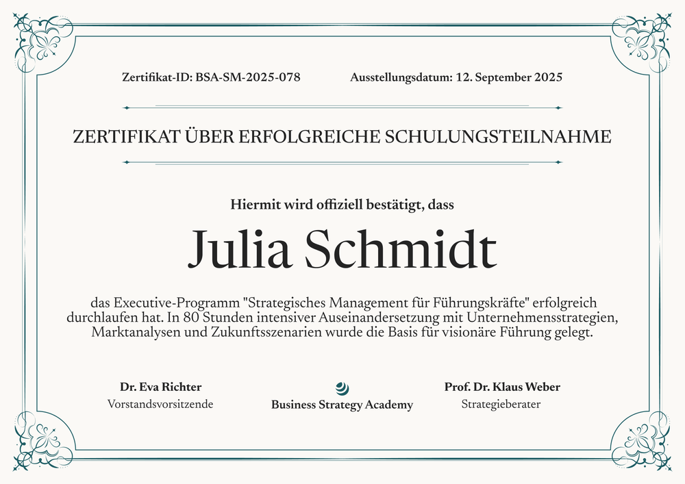 Elegante Schulungszertifikat Vorlage – Querformat Elegante Schulungszertifikat Vorlage – Querformat
