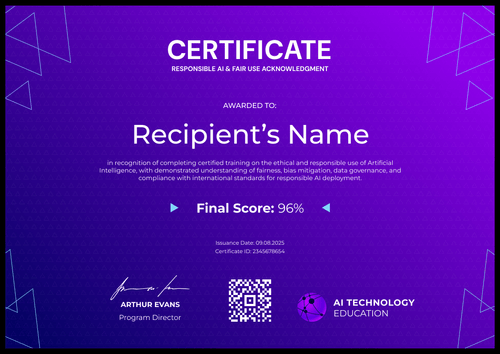 Violet AI Certificate Template – Landscape Violet AI Certificate Template – Landscape