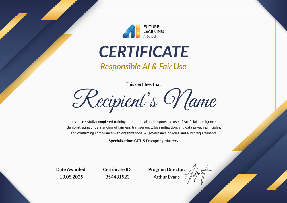Free & Elegant AI Certificate Template - Landscape Free & Elegant AI Certificate Template - Landscape