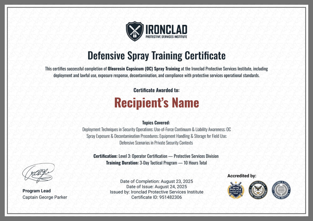 Grey OC Spray Certificate Template - Landscape Grey OC Spray Certificate Template - Landscape