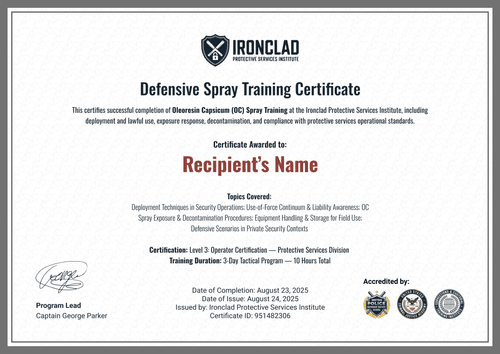 Grey OC Spray Certificate Template - Landscape Grey OC Spray Certificate Template - Landscape