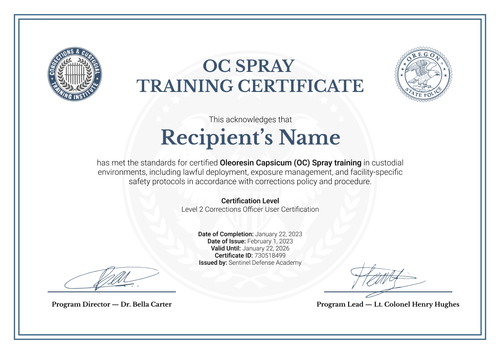 Free Minimal OC Spray Certificate Template – Landscape Free Minimal OC Spray Certificate Template – Landscape