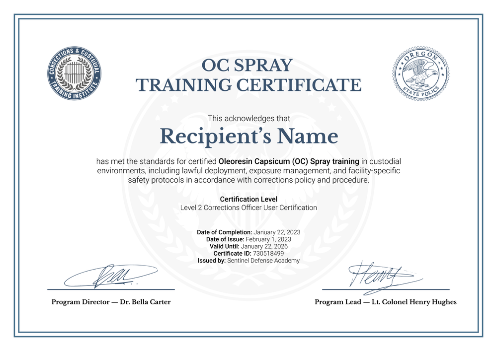 Free Minimal OC Spray Certificate Template – Landscape Free Minimal OC Spray Certificate Template – Landscape