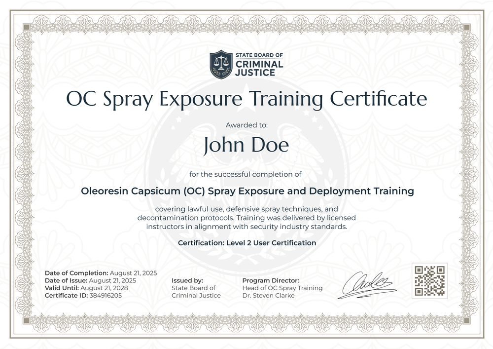 Free OC Spray Certificate Template – Landscape Free OC Spray Certificate Template – Landscape