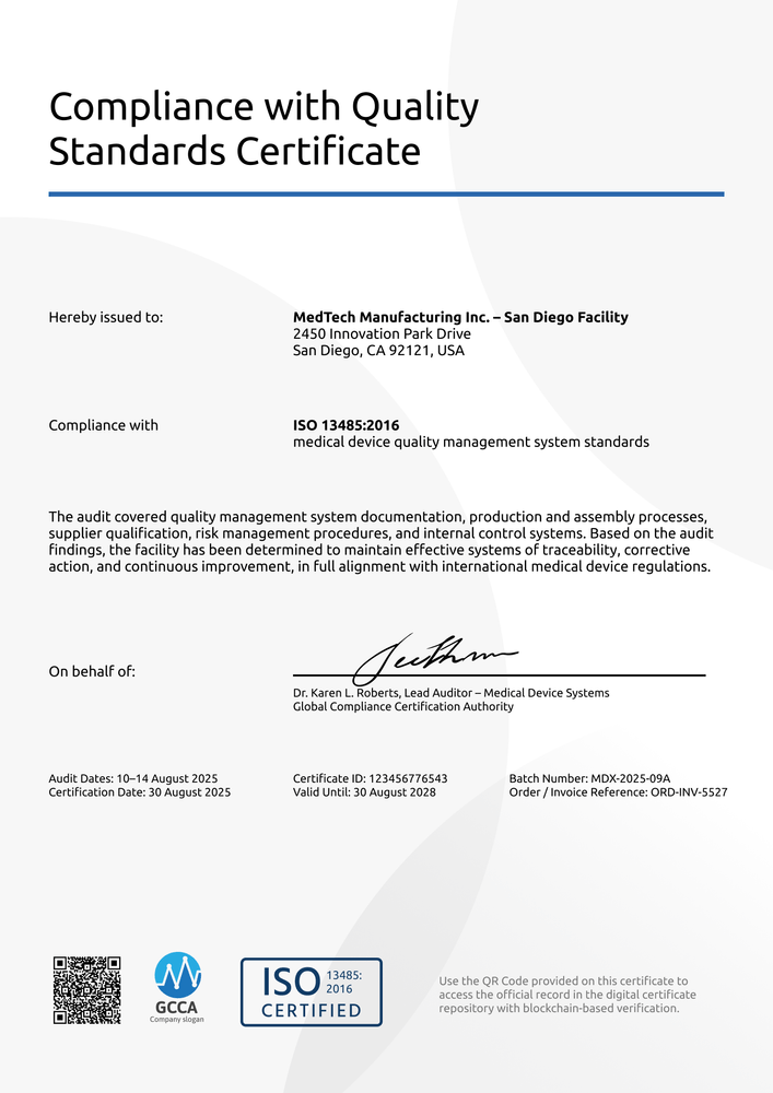 Certificate of Quality Template – Portrait Certificate of Quality Template – Portrait