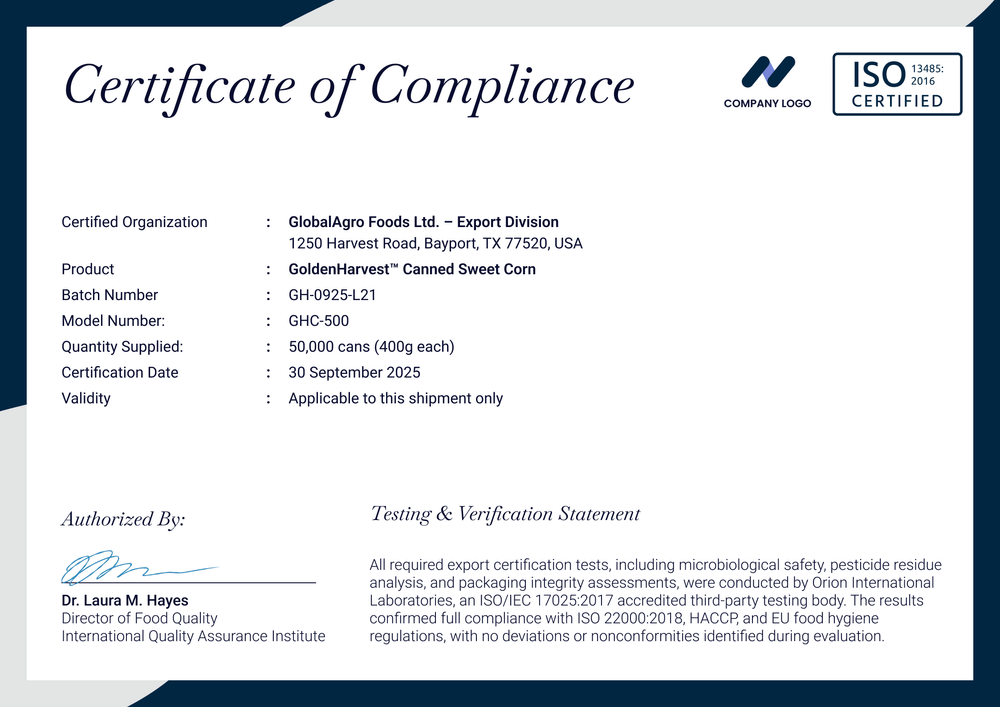 Precise Certificate of Quality Template – Landscape Precise Certificate of Quality Template – Landscape