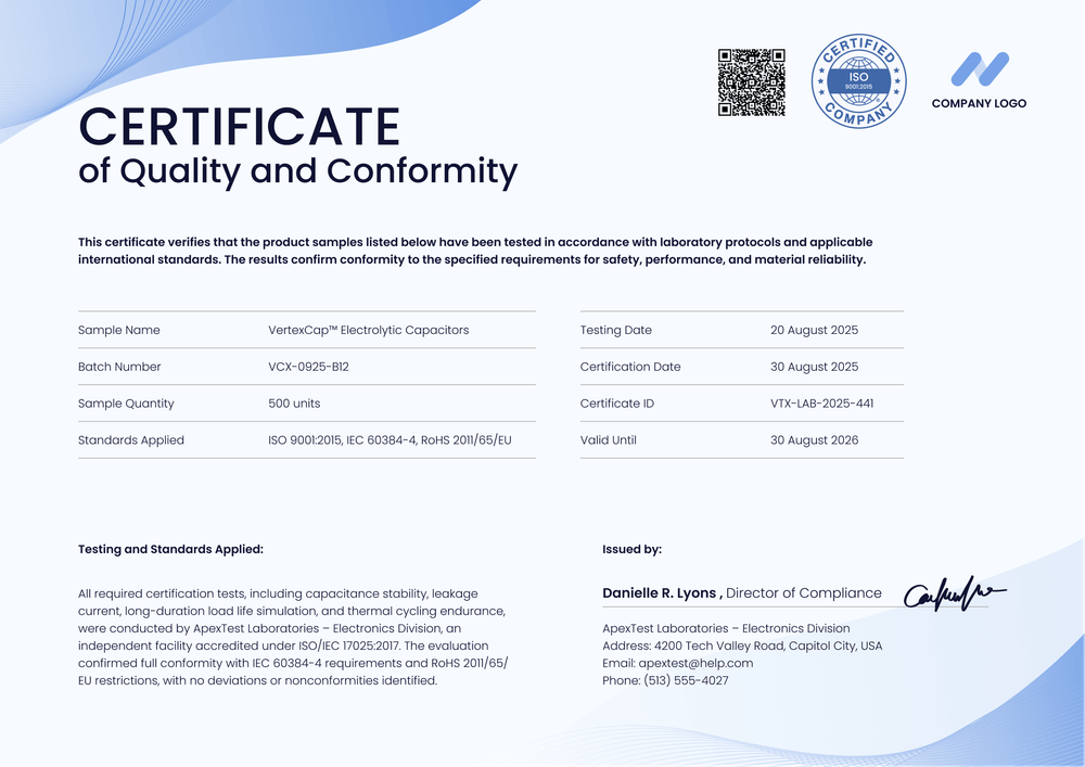 Modern Certificate of Quality Template – Landscape Modern Certificate of Quality Template – Landscape