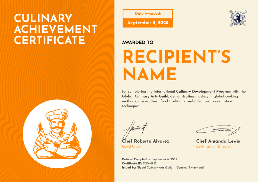 Vibrant Modern Culinary Certificate Template - Landscape Vibrant Modern Culinary Certificate Template - Landscape