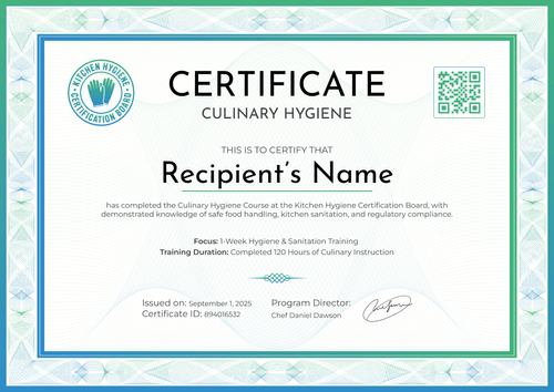 Green Culinary Certificate Template – Landscape Green Culinary Certificate Template – Landscape