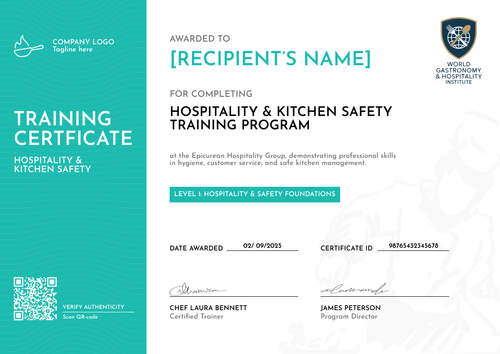 Culinary Certificate Template – Landscape Culinary Certificate Template – Landscape