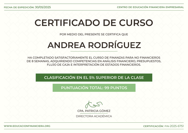 Modelo de certificado de curso fresco y sencillo Modelo de certificado de curso fresco y sencillo
