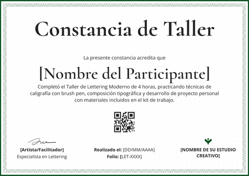 Personaliza tu modelo de certificado de taller simple y gratis - Horizontal Personaliza tu modelo de certificado de taller simple y gratis - Horizontal