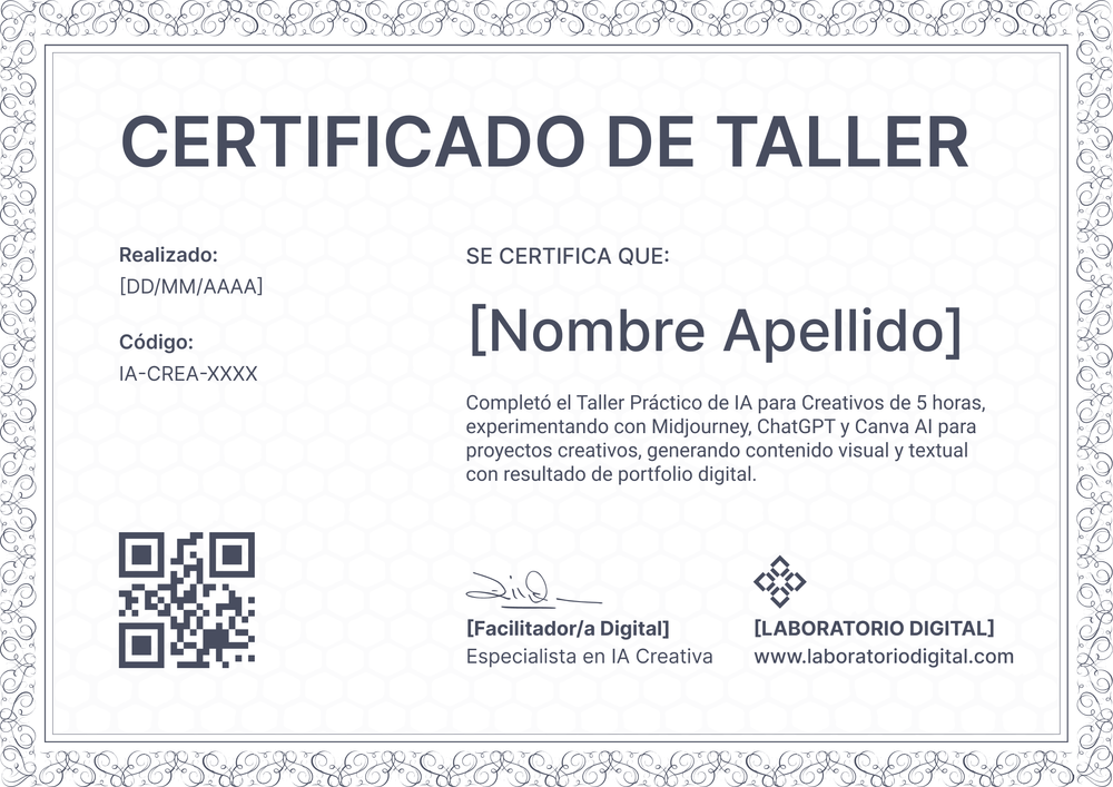 Diploma y modelo de certificado de taller elegante y profesional - Horizontal Diploma y modelo de certificado de taller elegante y profesional - Horizontal