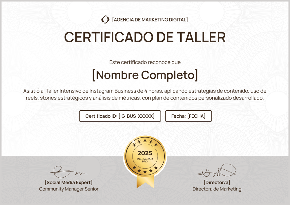 Descarga modelo de certificado de taller organizado - Horizontal Descarga modelo de certificado de taller organizado - Horizontal