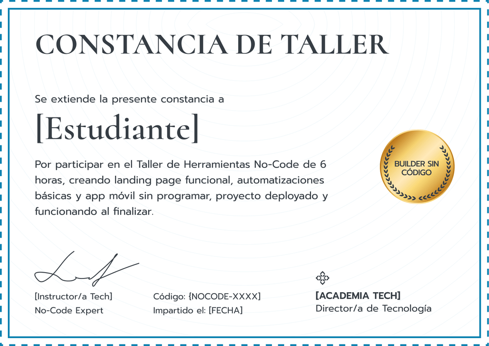 Descarga modelo de certificado de taller - Horizontal Descarga modelo de certificado de taller - Horizontal