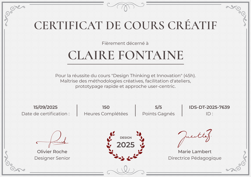 Modèle gratuit de certificat de cours pour ateliers et séminaires - Paysage Modèle gratuit de certificat de cours pour ateliers et séminaires - Paysage