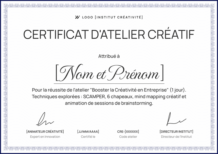 Certificat atelier classique et professionnel Certificat atelier classique et professionnel