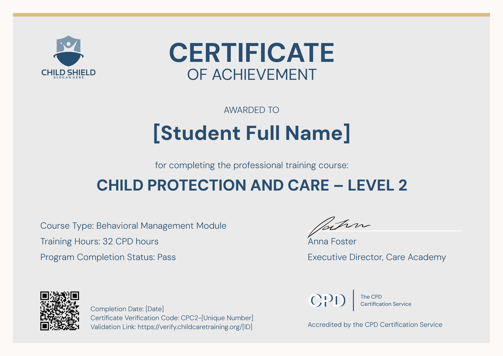 Refined Child Care Certificate Template – Landscape Refined Child Care Certificate Template – Landscape