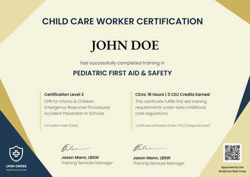 Free Child Care Certificate Template – Landscape Free Child Care Certificate Template – Landscape