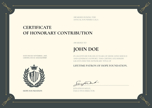 Professional Honorary Certificate Template to Edit for Free - Landscape Professional Honorary Certificate Template to Edit for Free - Landscape
