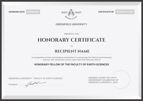 Free Refined Honorary Certificate Template from Certifier - Landscape Free Refined Honorary Certificate Template from Certifier - Landscape